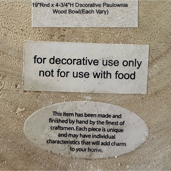 Paulownia Large Decorative Wood Bowl - Picture 5 of 6